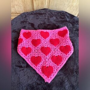 Crocheted heart bandanna